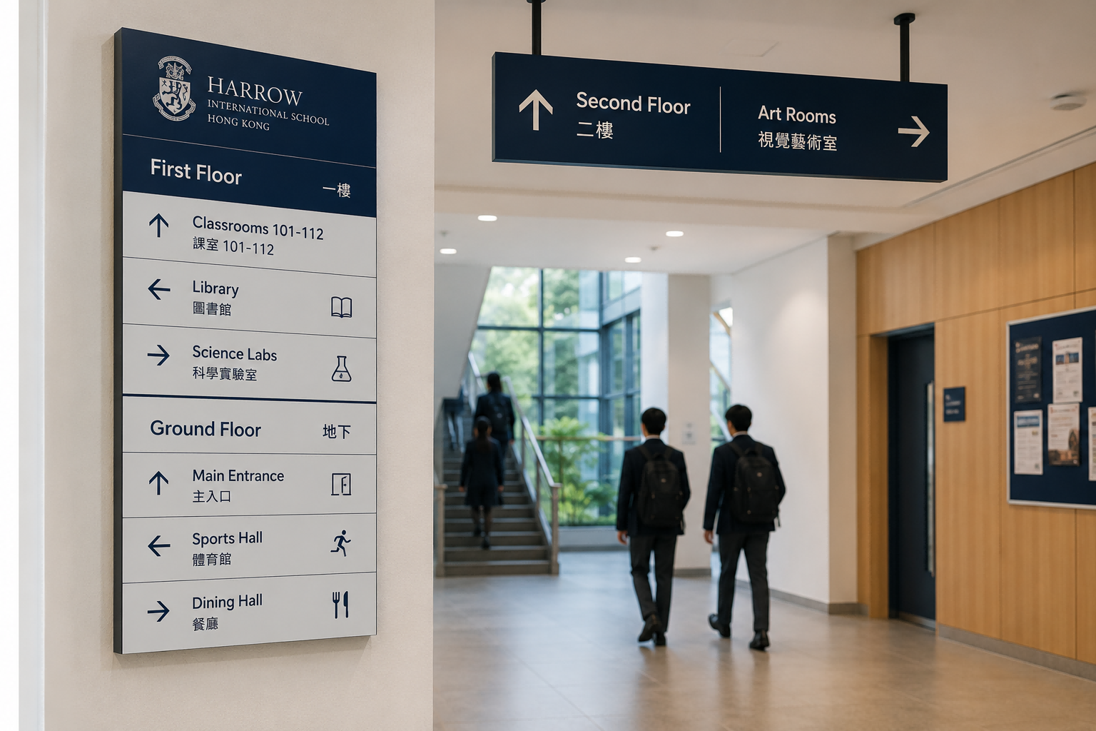 School Floor Directory and Directional Signage System for Efficient Campus Navigation